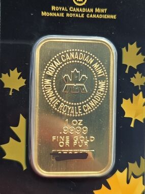 Royal Canadian Mint 1 oz .9999 Fine Gold Bar